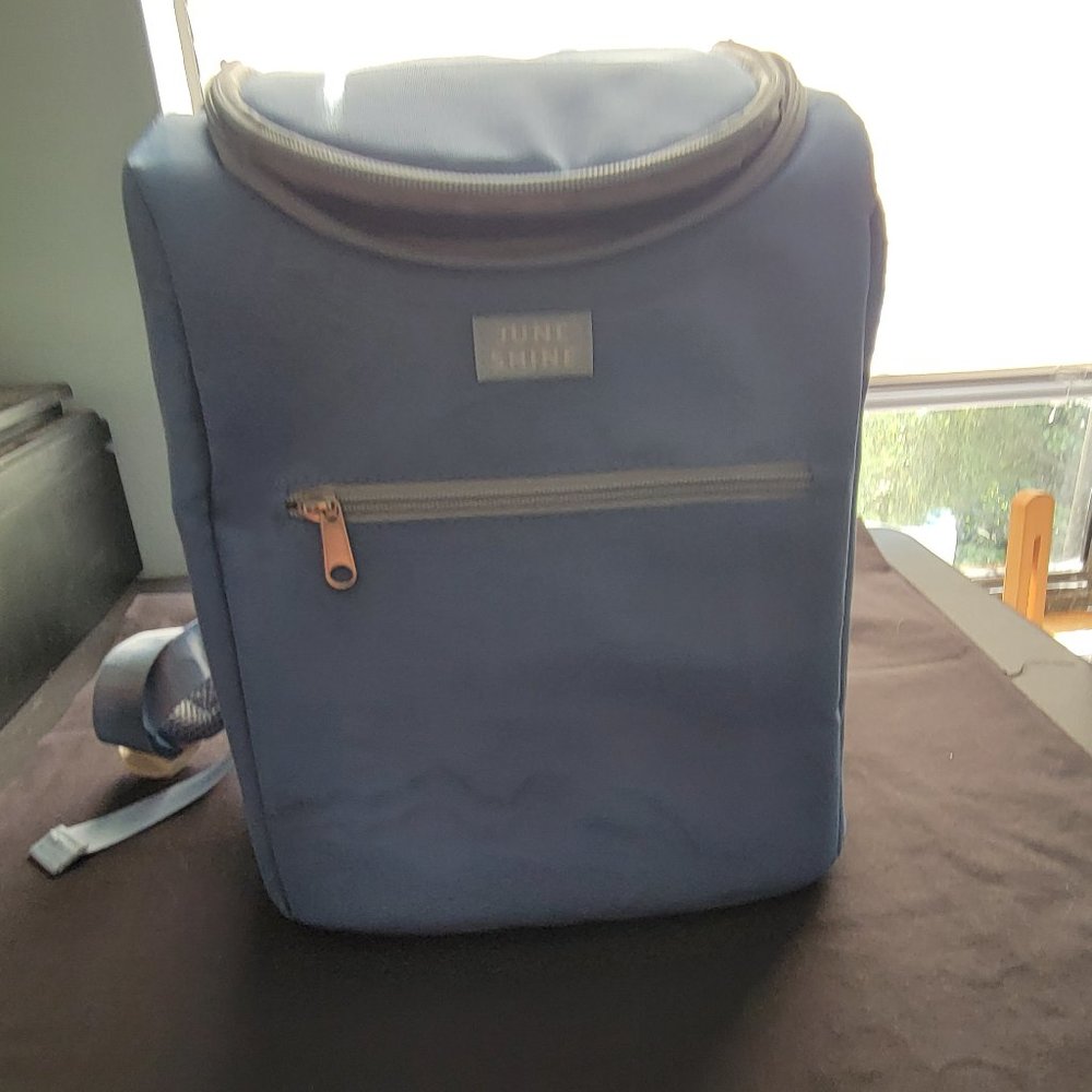 June Shine Insulated Cooler Backpack Marine Blue Adjustable Straps